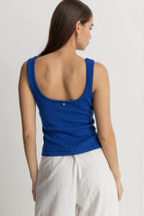 Rhythm Cove Scoop Neck Tank - Blue