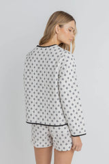 Rhythm Domino Floral Quilted Jacket - Oat