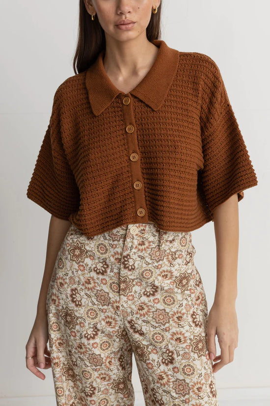 Rhythm Evermore Knit Short Sleeve Shirt - Carmel