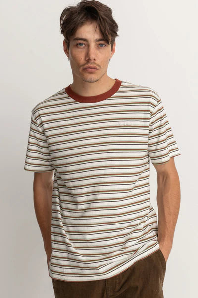 Rhythm Everyday Stripe Ss T-Shirt - Natural