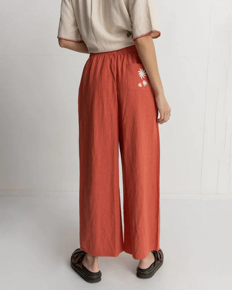 Rhythm Floral Wide Leg Pant - Coral