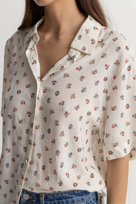 Rhythm Harlow Floral Short Sleeve Shirt - Natural