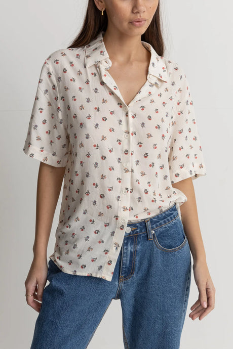 Rhythm Harlow Floral Short Sleeve Shirt - Natural