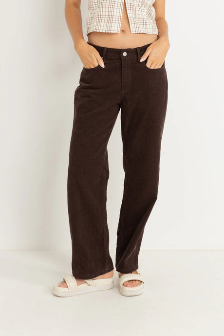 Rhythm Lula Low Rise Pant - Chocolate