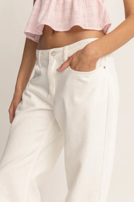 Rhythm Lula Low Rise Pant - Cream