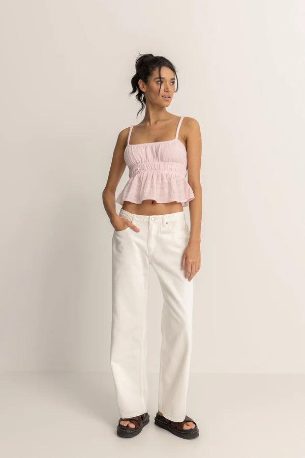 Rhythm Lula Low Rise Pant - Cream