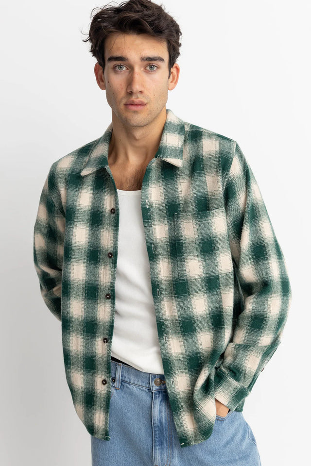 Rhythm Plaid Ls Flannel - Green