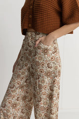 Rhythm Raya Paisley Wide Leg Pant - Natural