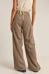 Rhythm Whitehaven Wide Leg Pant - Chocolate