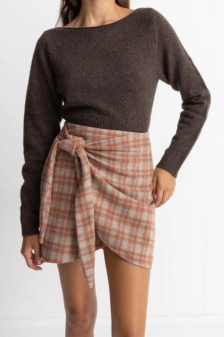 Rhythm Wrap Mini Skirt - Orange