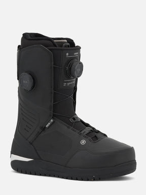 Ride Lasso men's black snowboard boot with dual BOA dials and lace-up closure