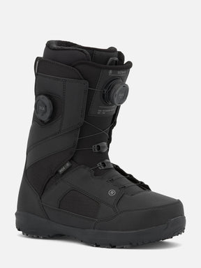 Ride Octave men's black snowboard boot with dual BOA dial closure system