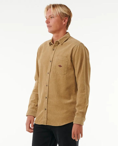 Rip Curl Classic Surf Cord Long Sleeve Shirt - Dark Khaki