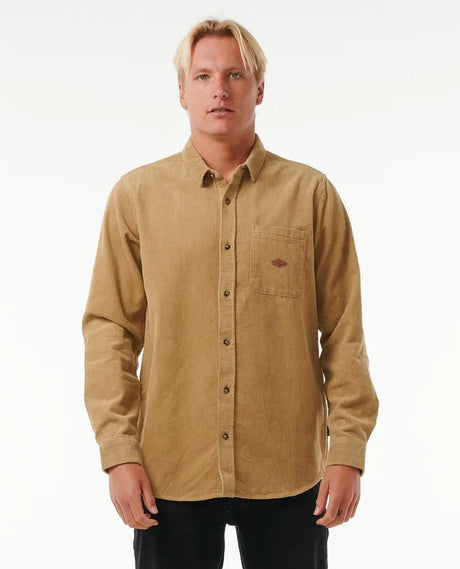 Rip Curl Classic Surf Cord Long Sleeve Shirt - Dark Khaki