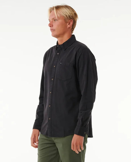 Rip Curl Classic Surf Washed Long Sleeve Shirt - Black