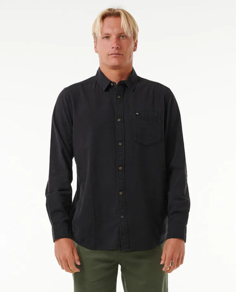 Rip Curl Classic Surf Washed Long Sleeve Shirt - Black