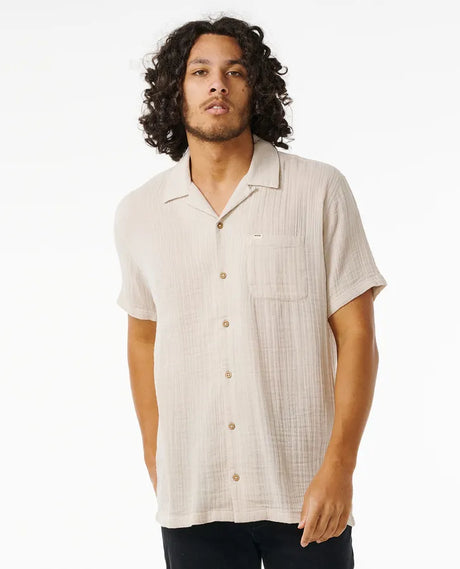 Rip Curl Drained Short Sleeve Shirt - Bone