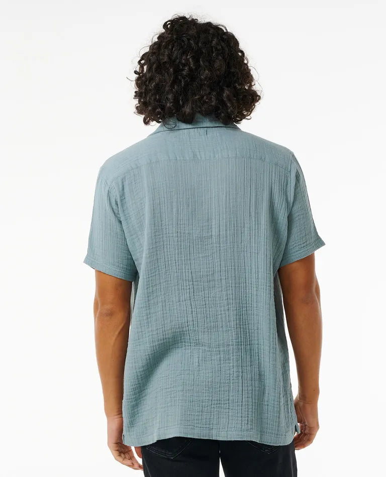 Rip Curl Drained Short Sleeve Shirt - Mineral Blue