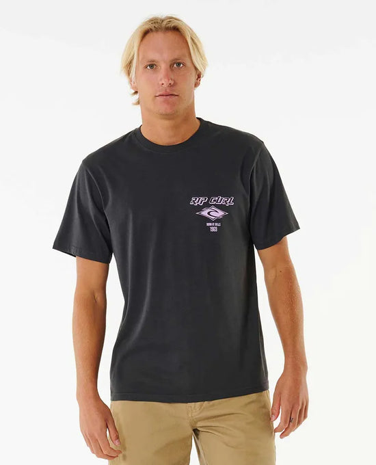 Rip Curl Fade Out Icon Tee - Black Purple