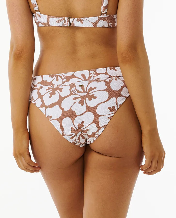 Rip Curl Hibiscus Heat Full Coverage Bikini Bottom - Brown