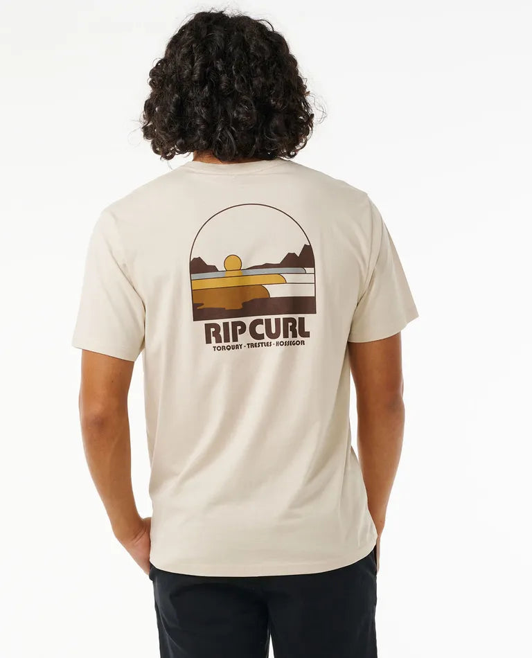 Rip Curl Surf Revival Line Up Tee - Vintage White