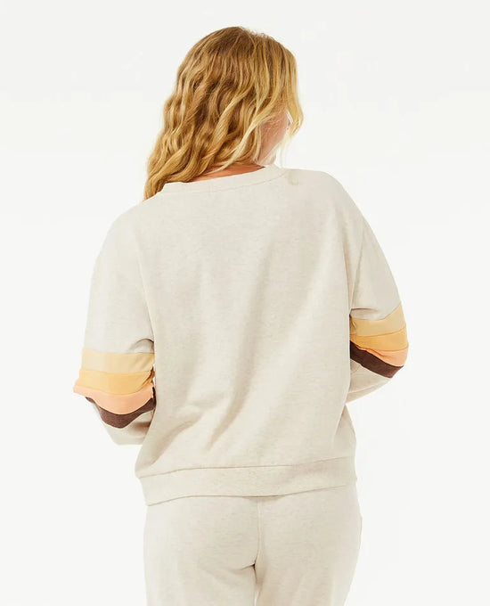 Surf Revival Panelled Crew - Oatmeal Marle