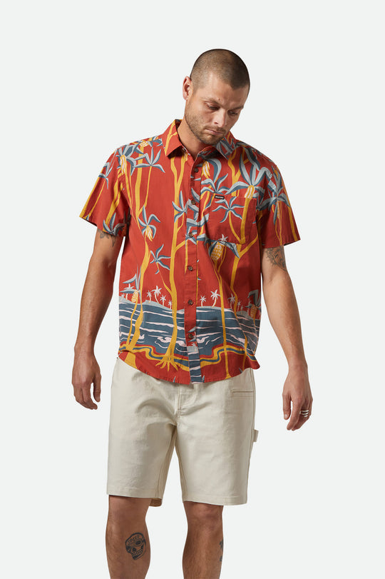 Brixton Men's Charter Print Short Sleeve Woven