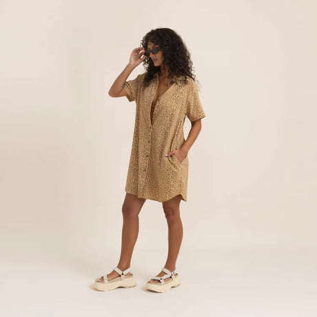 Roark Bless Up Dress - Caramel Leopard