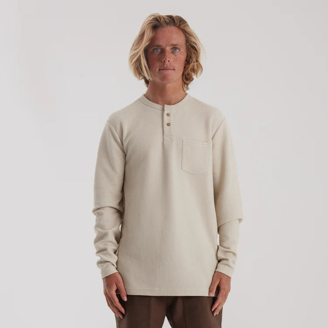 Roark Companion Long Sleeve Thermal Henley - Almond Paste