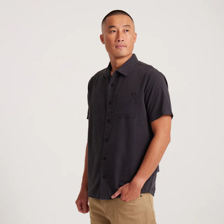 Roark Made To Fade Short Sleeve Button Up - Washed Charcoal