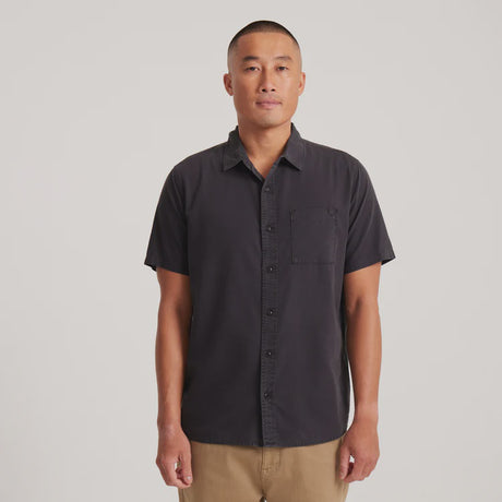 Roark Made To Fade Short Sleeve Button Up - Washed Charcoal