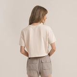 Roark Mountain Cropped Boxy Premium Tee - Moon