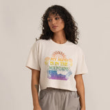 Roark Mountain Cropped Boxy Premium Tee - Moon