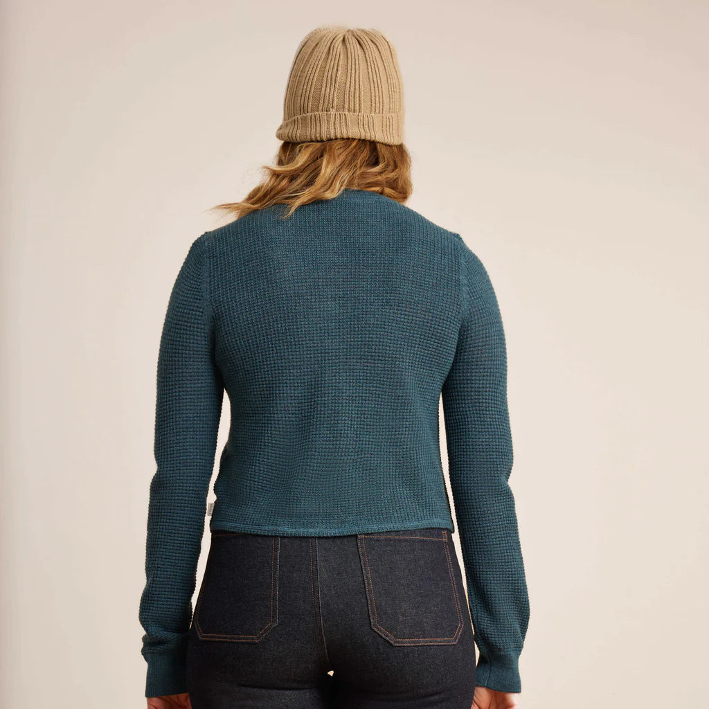 Roark Well Worn Thermal Long Sleeve Sweater - Deep Blue