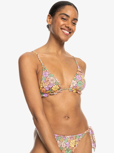 Roxy All About Sol Mini Tiki Triangle Bikini Top - Root Beer All About Sol Mini