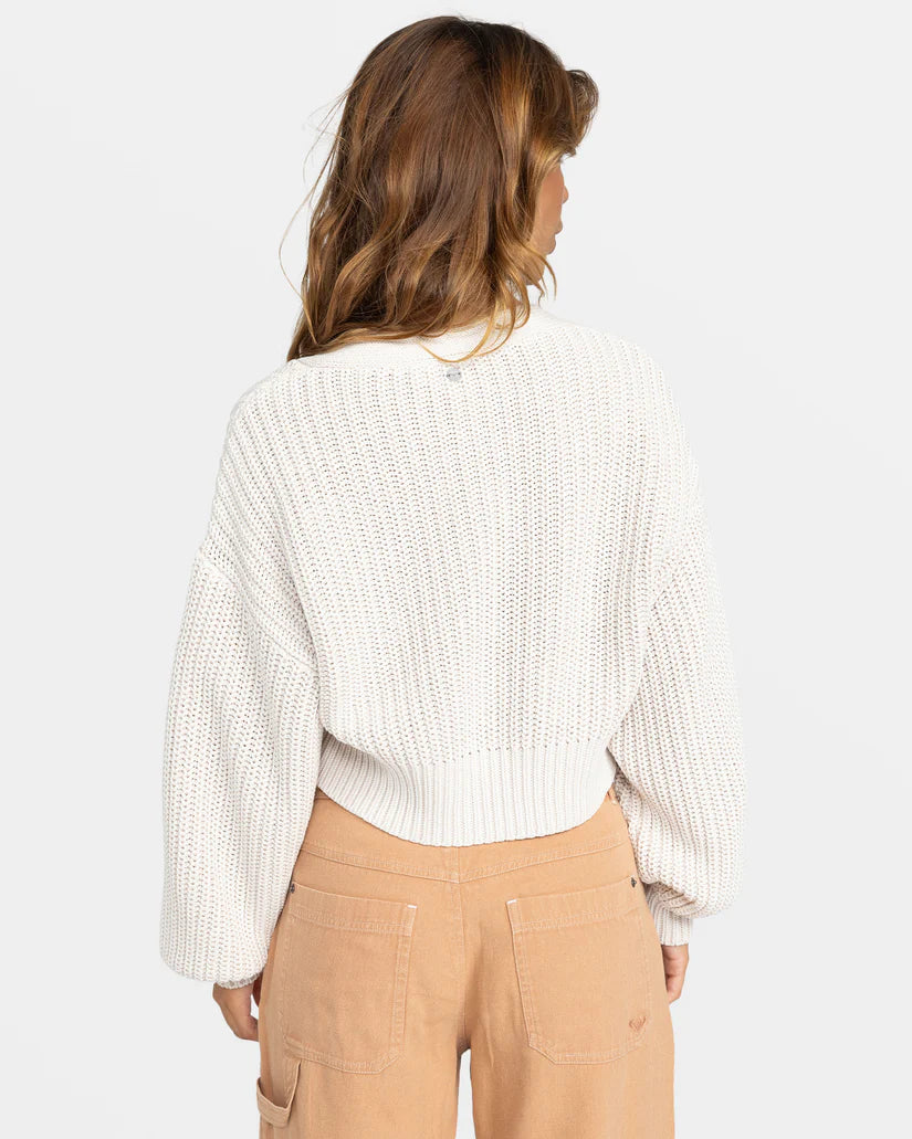 Roxy Sundaze Sweater Washed Cardigan - Egret