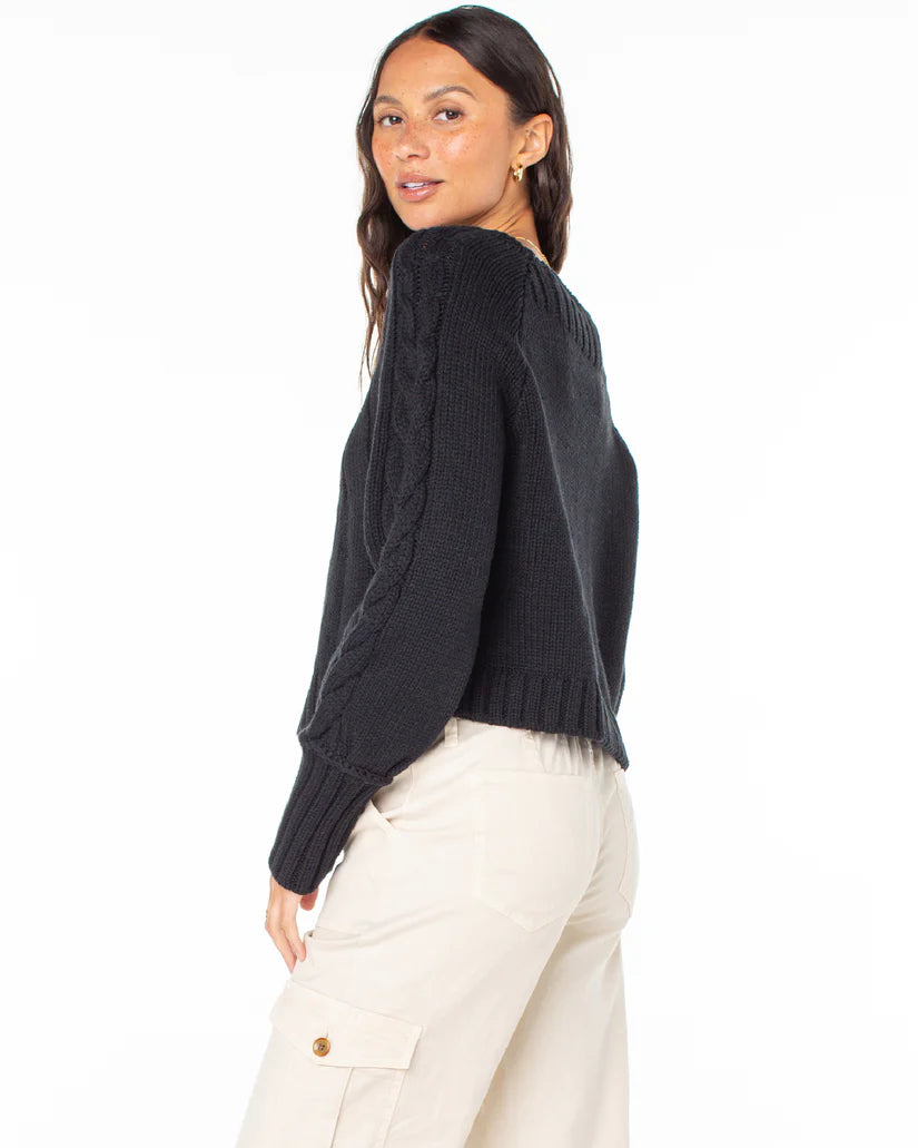 Roxy Day Dream Boat Neck Sweater - Anthracite 