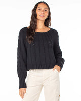 Roxy Day Dream Boat Neck Sweater - Anthracite 