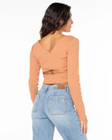 Roxy Good Keepsake Long Sleeve Crop Top - Russet