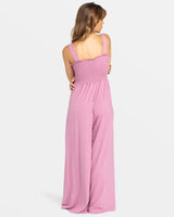 Roxy Just Passing By Smocked Jumpsuit - Mauve Orchid