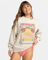 Roxy Lineup Oversized Crew Neck Sweatshirt - Brazilian Sand