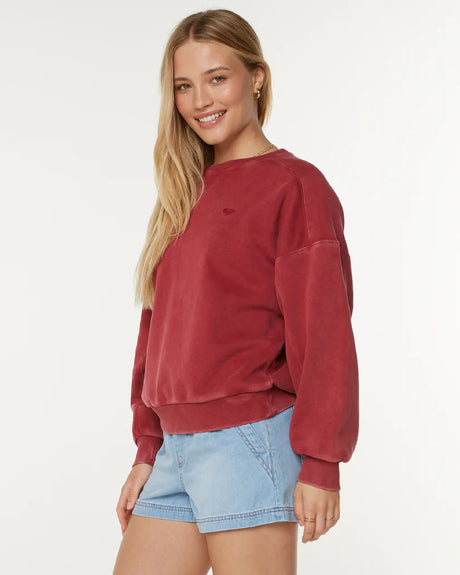 Roxy Oasis Haze Pullover Sweatshirt - Rumba Red