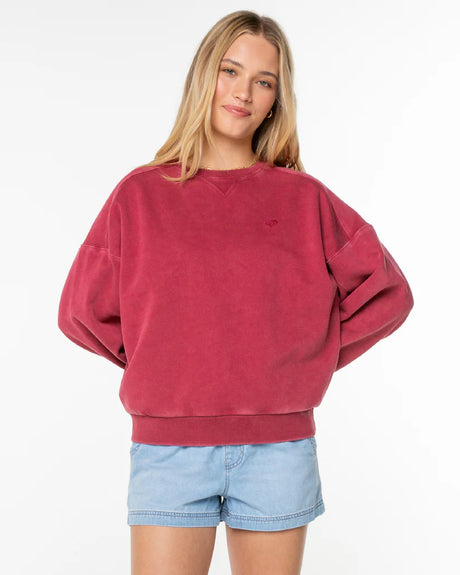 Roxy Oasis Haze Pullover Sweatshirt - Rumba Red