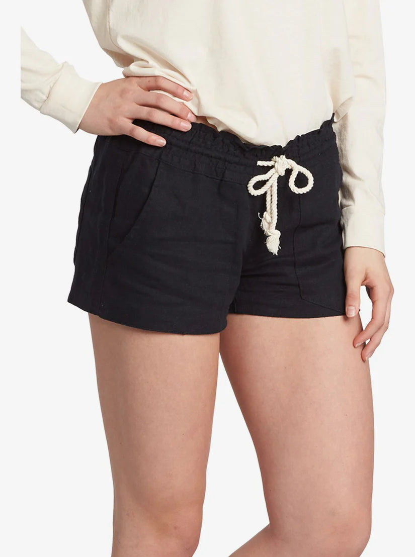 Roxy Oceanside Elastic Waist Shorts - True Black