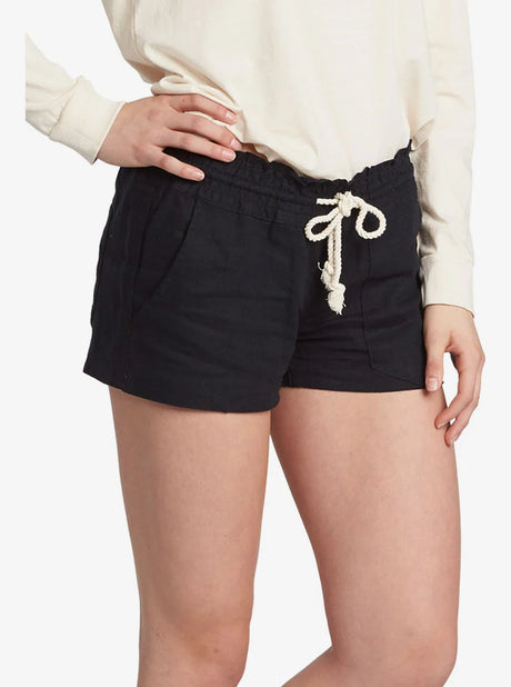 Roxy Oceanside Elastic Waist Shorts - True Black