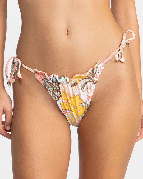 Roxy Playa Paradise Cheeky Side Tie Reversible Bikini Bottoms