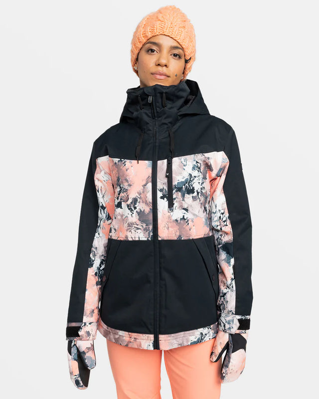 Roxy Presence Parka Snow Jacket - Peach Pink Dreamy Picture