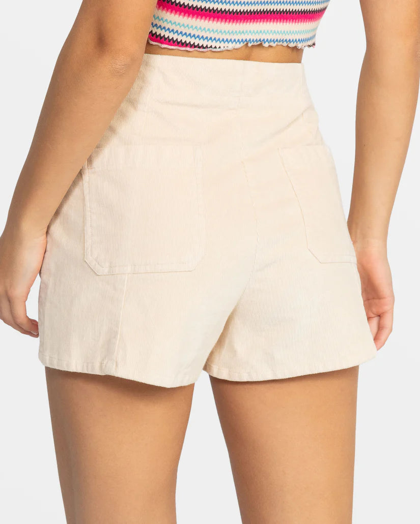 Roxy Sessions High Waist Corduroy Shorts - Brazilian Sand