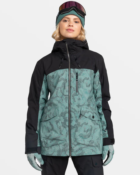 Roxy Stated Snow Jacket - Lily Pad Sketch Book