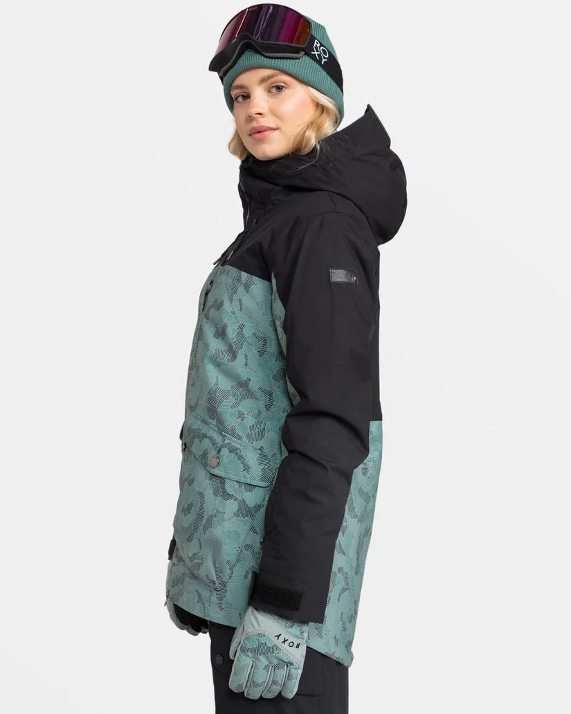 Roxy Stated Snow Jacket - Lily Pad Sketch Book